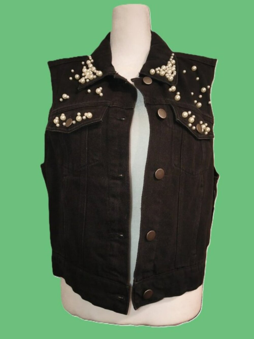 Ci Sono Black Embellished Vest